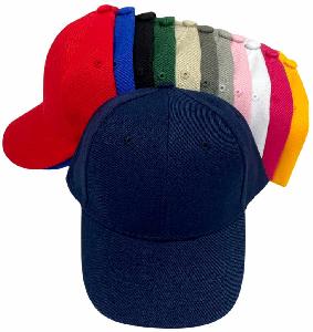 Kids Size Solid Color Plain Baseball Caps - Assorted